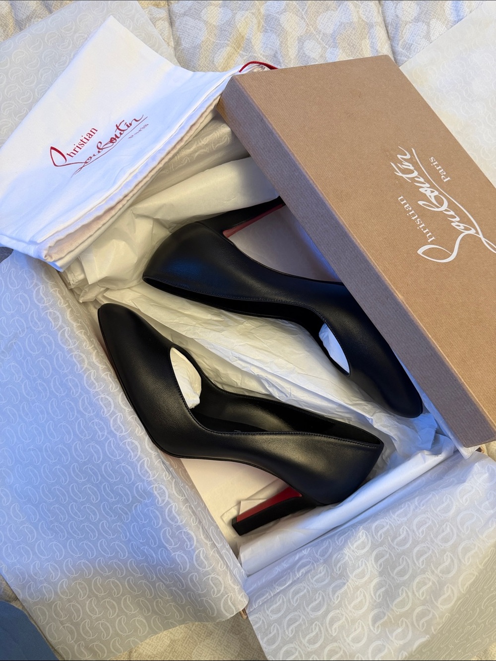Christian Louboutin Black Leather Fannylove 85mm - Picture 5 of 7